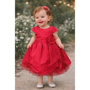 Baby Gap Elegant Red Dress Size 12-18 Months Holiday Party Christmas Simple